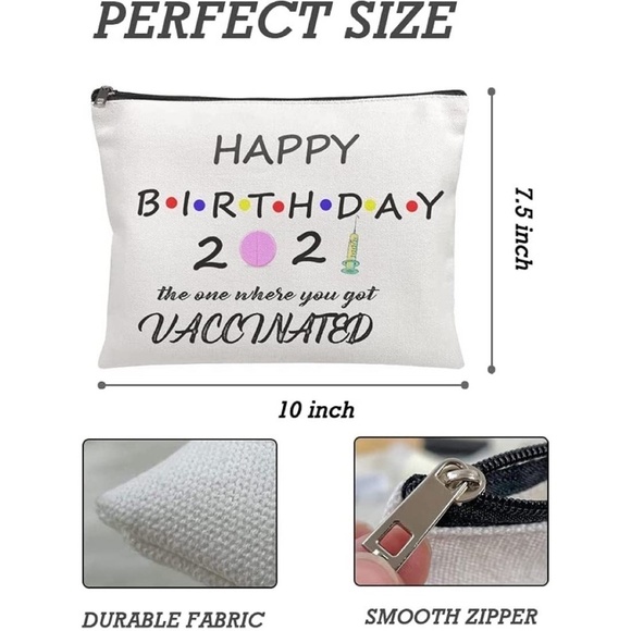 Cosmetic Makeup Bag Travel Case Women Quarantine Birthday 2021 NWT - Picture 2 of 6